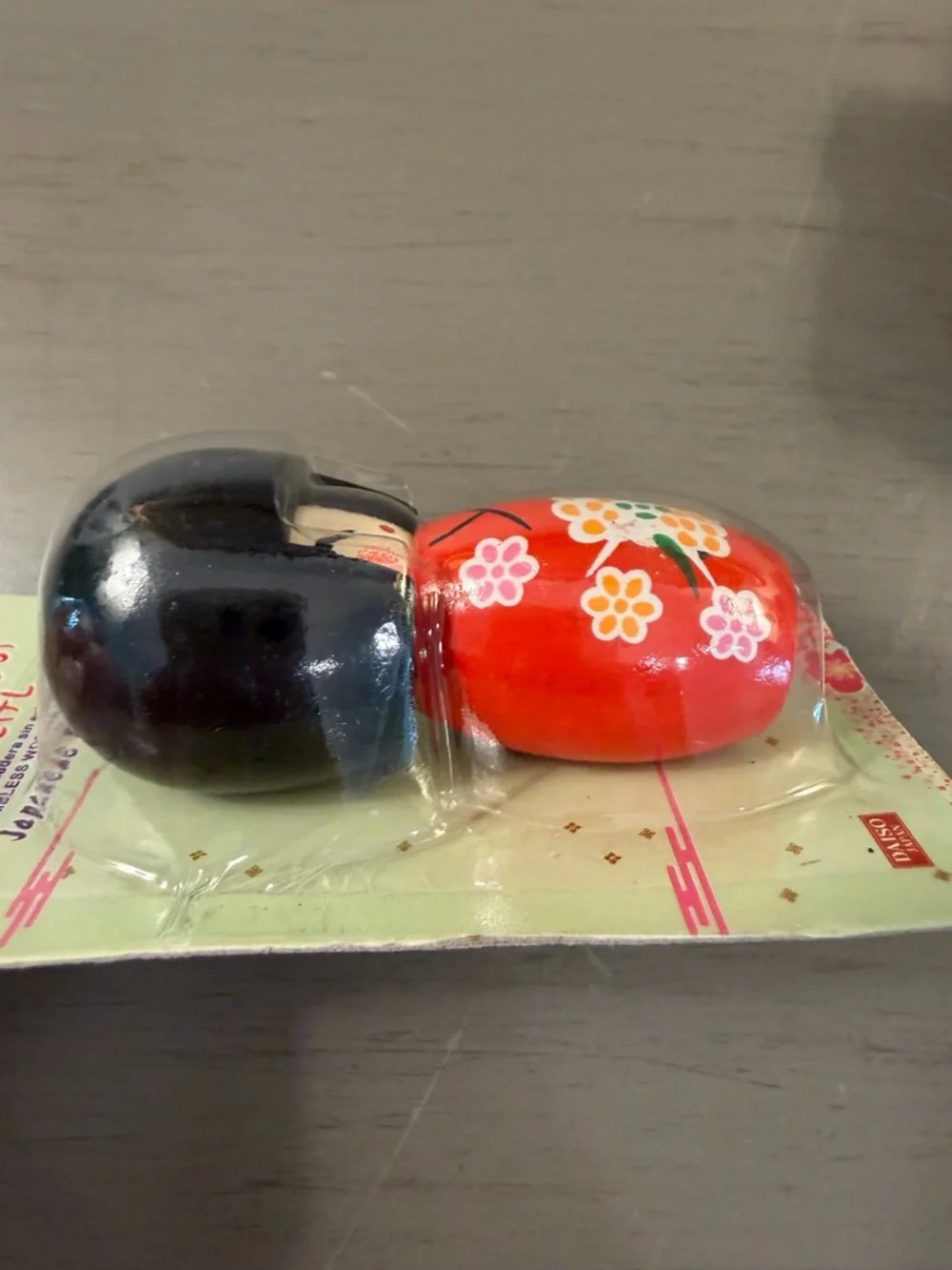 Daiso Japanese Kokeshi Wooden Painted Charm Doll 3